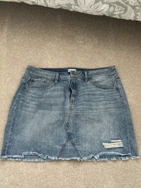 Casual Blue Denim Mini Skirt - Women